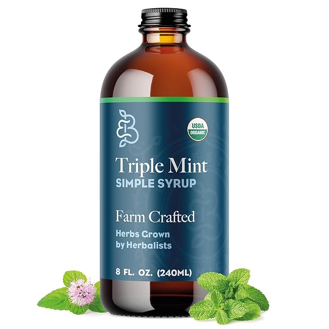 Organic Triple Mint Simple Syrup – botanical syrup photo 1