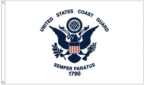 U.S. Coast Guard flag made in USA from 200-denier nylon