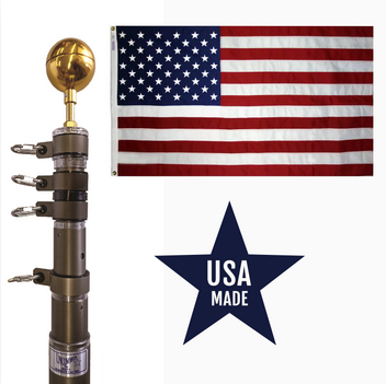 20' Telescoping Flagpole Kit — bronze finish