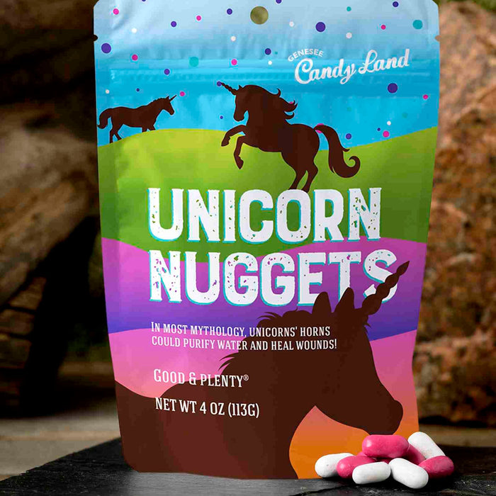 Good & Plenty® Licorice Candy – Unicorn Nuggets illustrated candy pouch