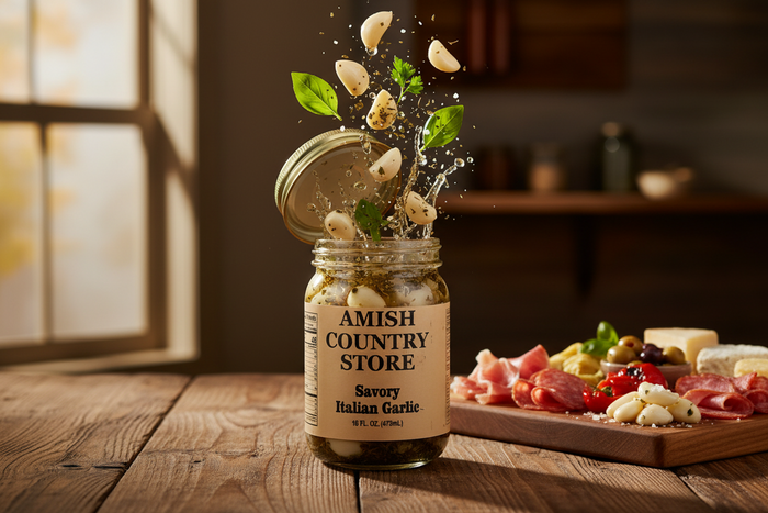 Savory Italian Garlic | Herb-Packed Pickled Garlic | 16 oz – listing photo 1