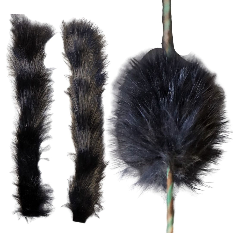 Black Rabbit Fur Bowstring Silencers — rabbit-fur strips and installed silencer