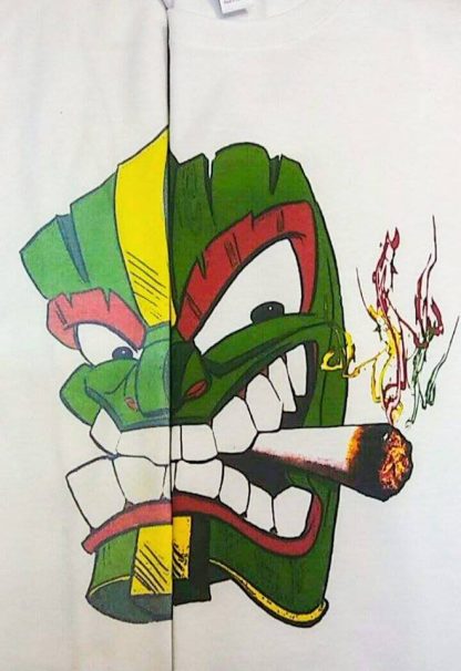 Printed cartoon artwork used in a VIVID pretreatment comparison