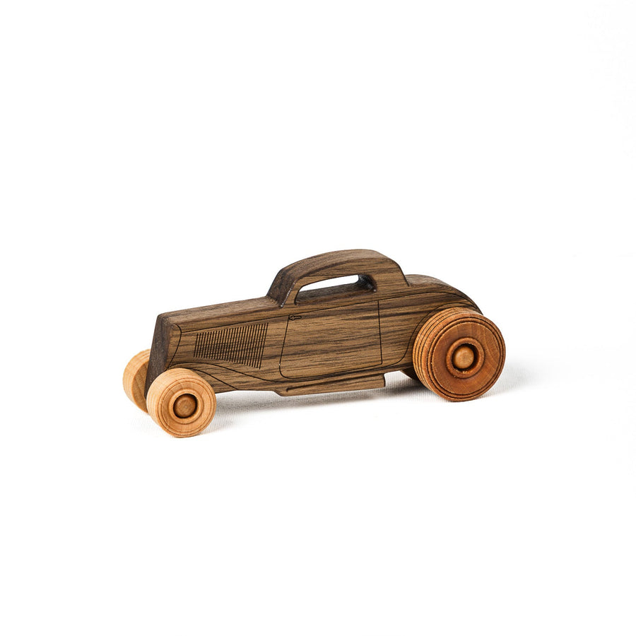 Walnut Hot Rod Wooden Toy Car, 6 in.