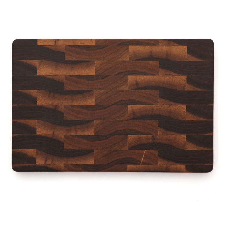Walnut end-grain board showing its plain working surface