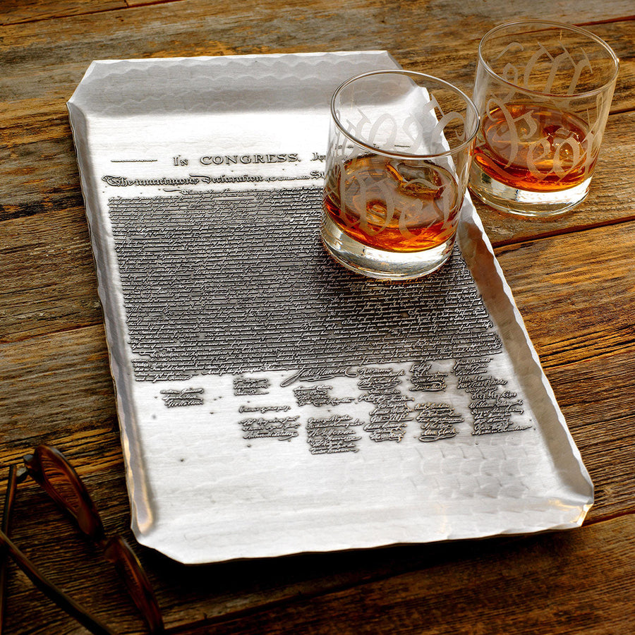 Styled display featuring Declaration of Independence Tray (America250)