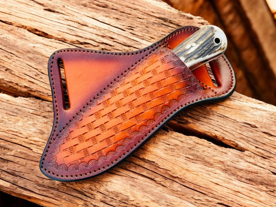 Rasp Steel Cowboy Knife – 3.4" Blade, Antler Horn product photo