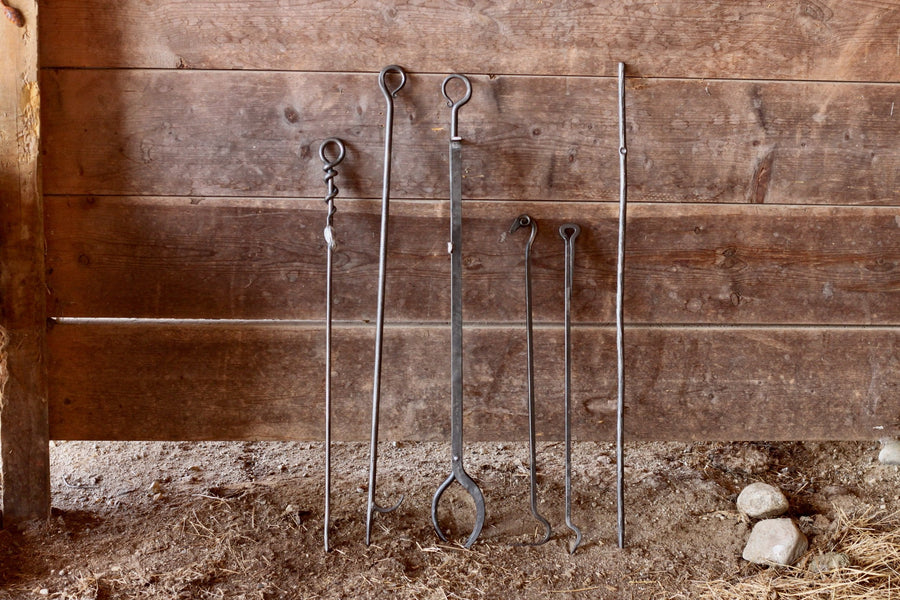 Selection of hand-forged fire-poker designs