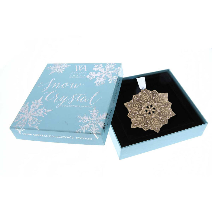 Gift packaging display for Snow Crystal Winter Greens Ornament