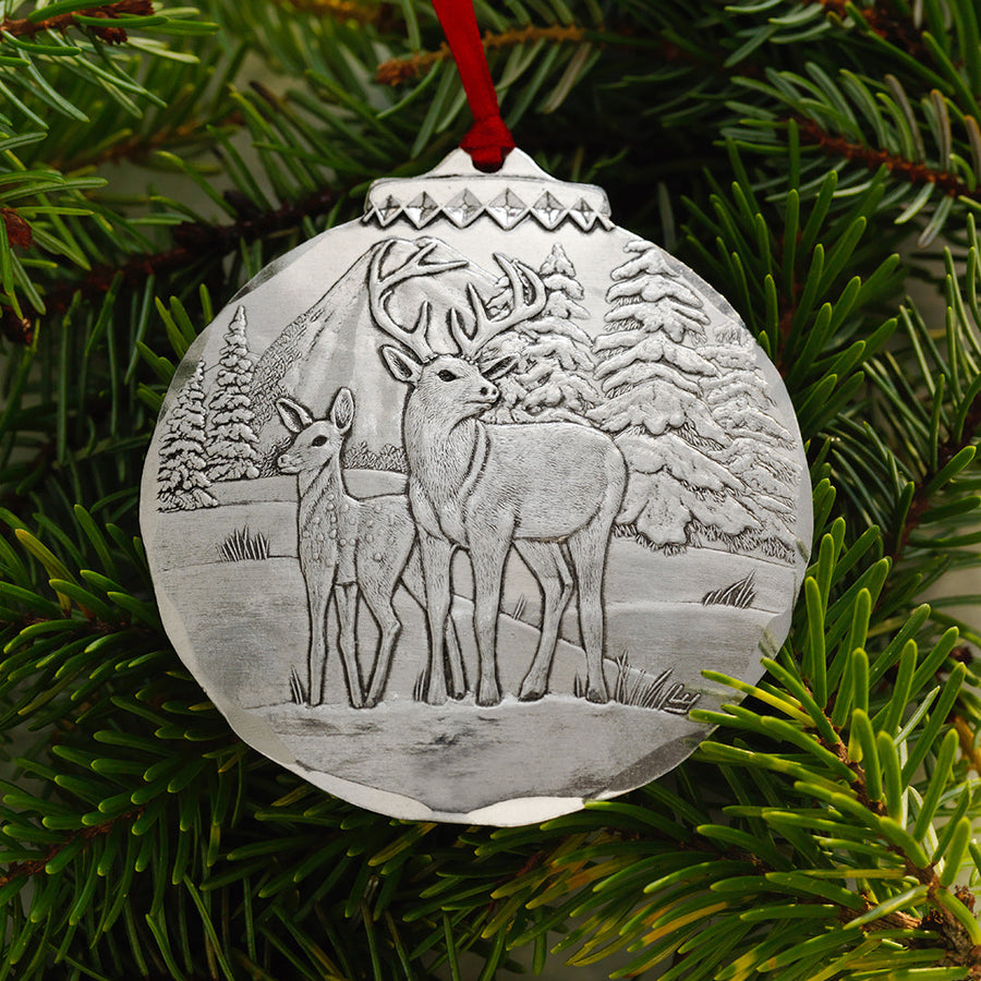 Styled display featuring Woodland Deer Ornament