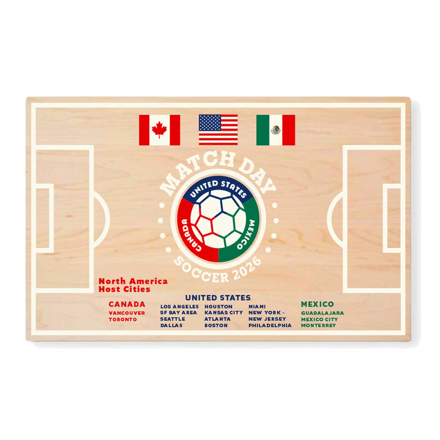 Soccer Pitch Maple Wood Serving Board