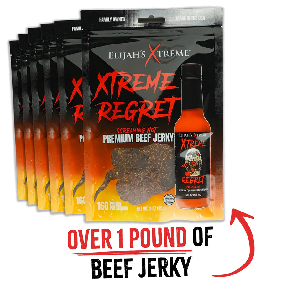 Xtreme Regret Spicy Beef Jerky – 6-Pack (1 lb) — product image