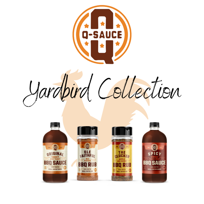 Yardbird Collection with Original and Spicy sauces, Ole Faithful rub and The Clucker rub