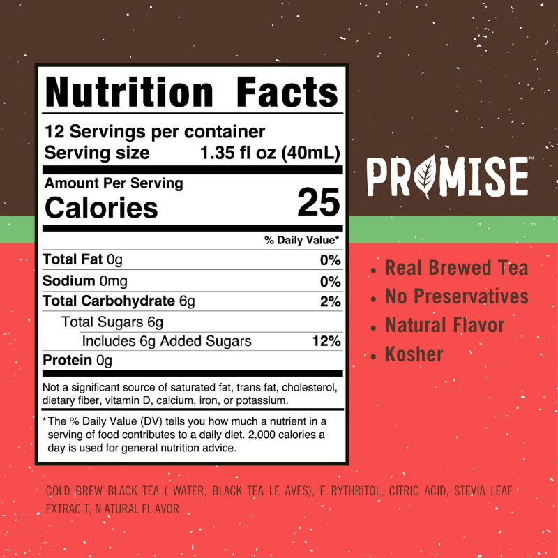 Promise Hibiscus tea nutrition and ingredient panel