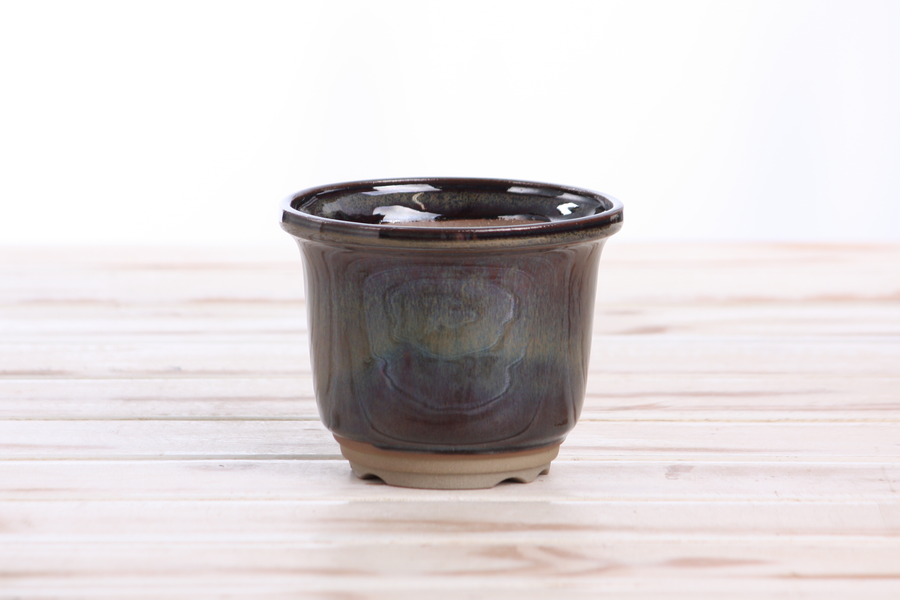 4-Inch Flute Bonsai Pot - Dark Honey