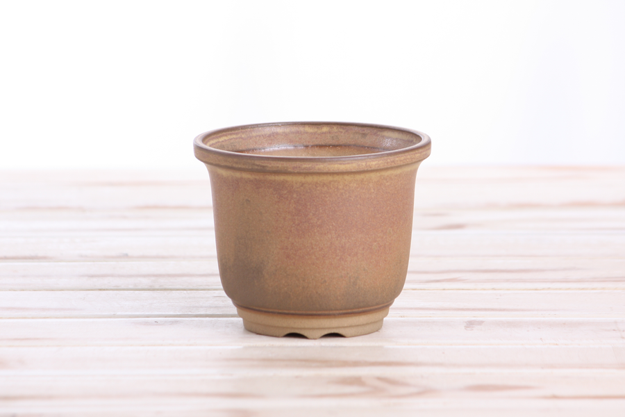 4-Inch Flute Bonsai Pot - Deep Stone