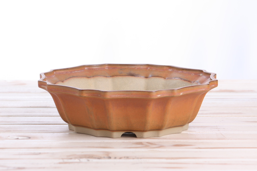 10-Inch Flower Bonsai Pot - Deep Stone