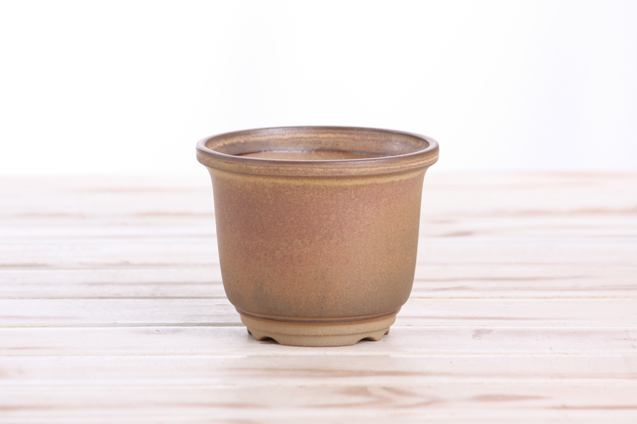 4-Inch Flute Bonsai Pot - Deep Stone