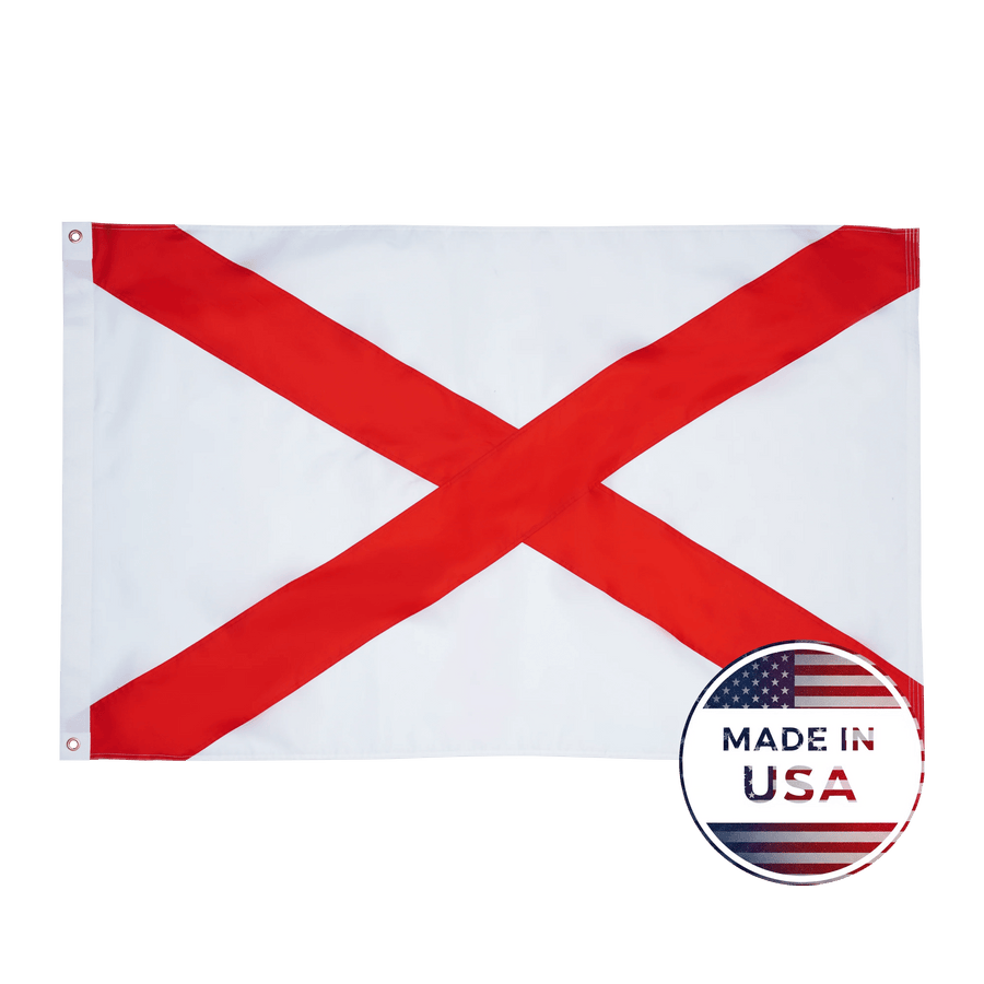 Alabama 3x5 state flag made in USA with embroidered cross