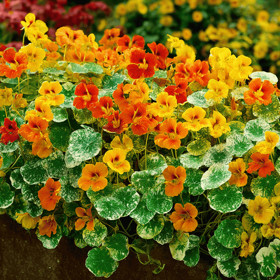 Alaska Mix Nasturtium – 25 Seeds