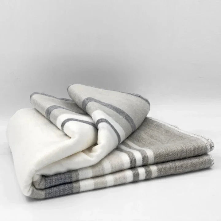 Alpaca Bed Blanket - Striped