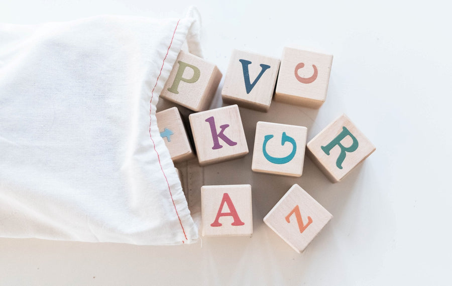 Boho Wooden Alphabet Blocks: Uppercase & Lowercase