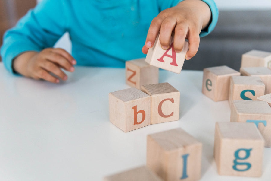 Boho Wooden Alphabet Blocks: Uppercase & Lowercase