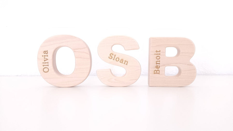 Wooden Letter Grasping Toy: letter examples