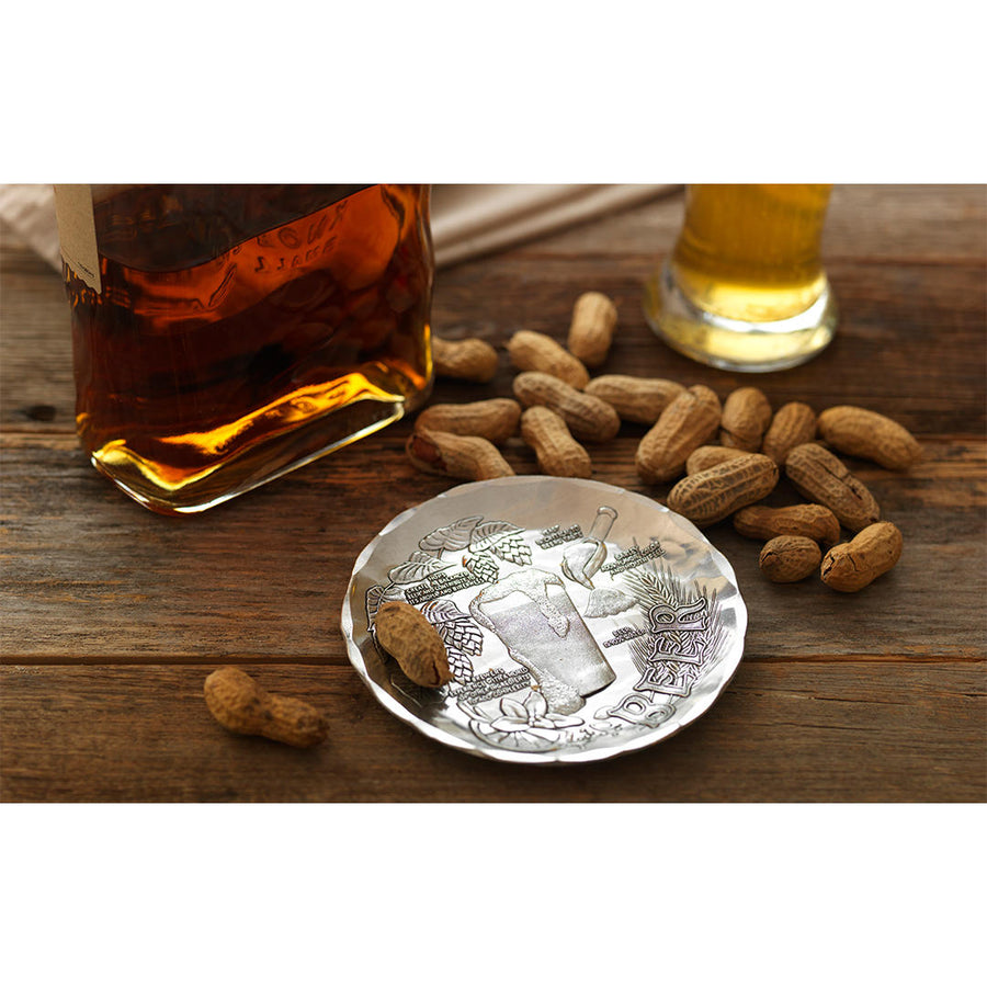 Styled display featuring Anatomy of a Beer Coaster