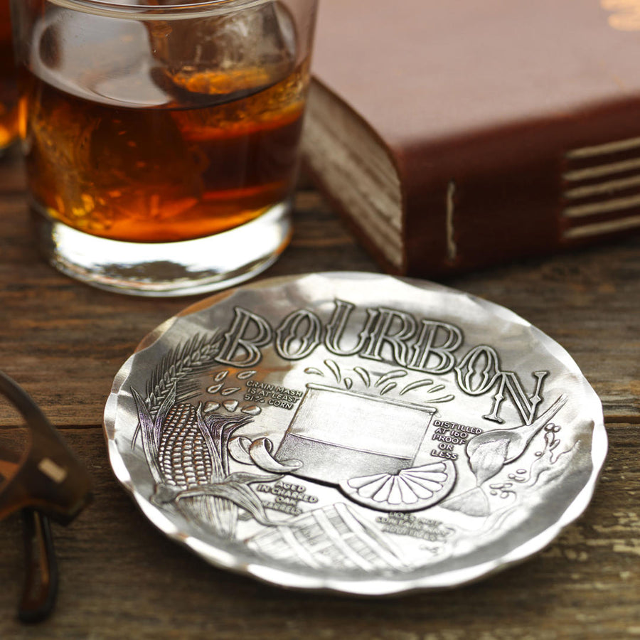 Styled display featuring Anatomy of a Bourbon Coaster