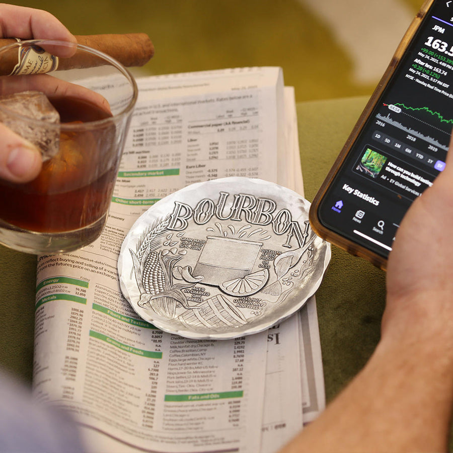 Styled display featuring Anatomy of a Bourbon Coaster