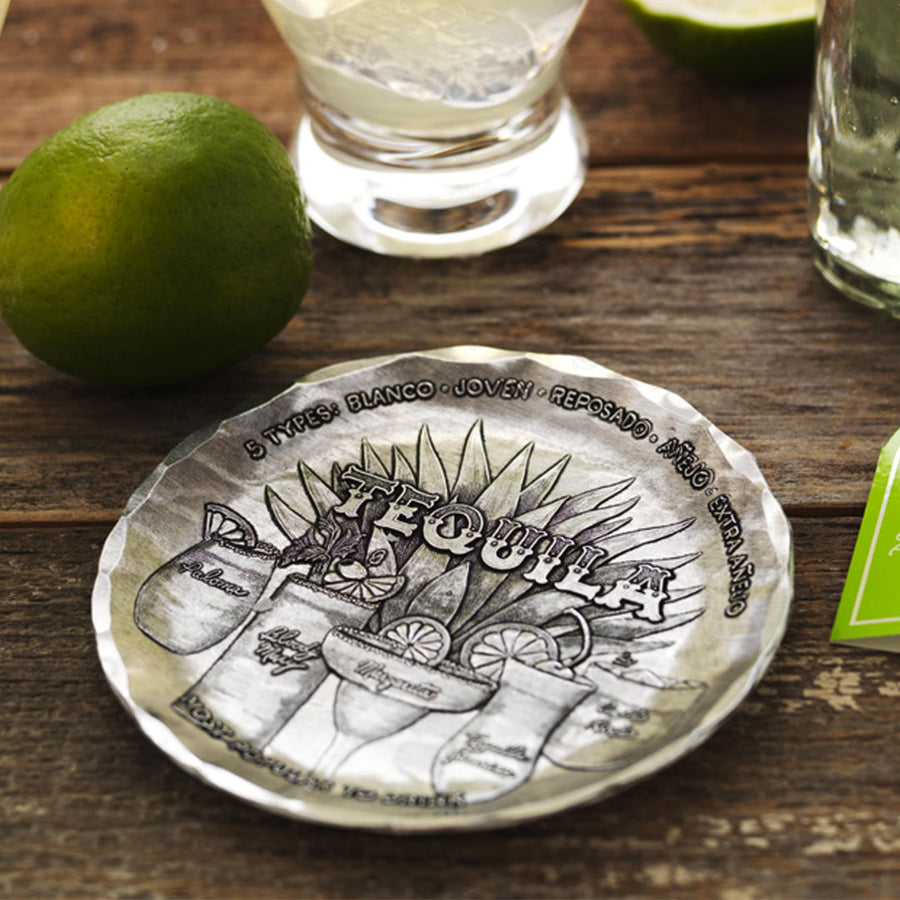 Styled display featuring Anatomy of Tequila Coaster
