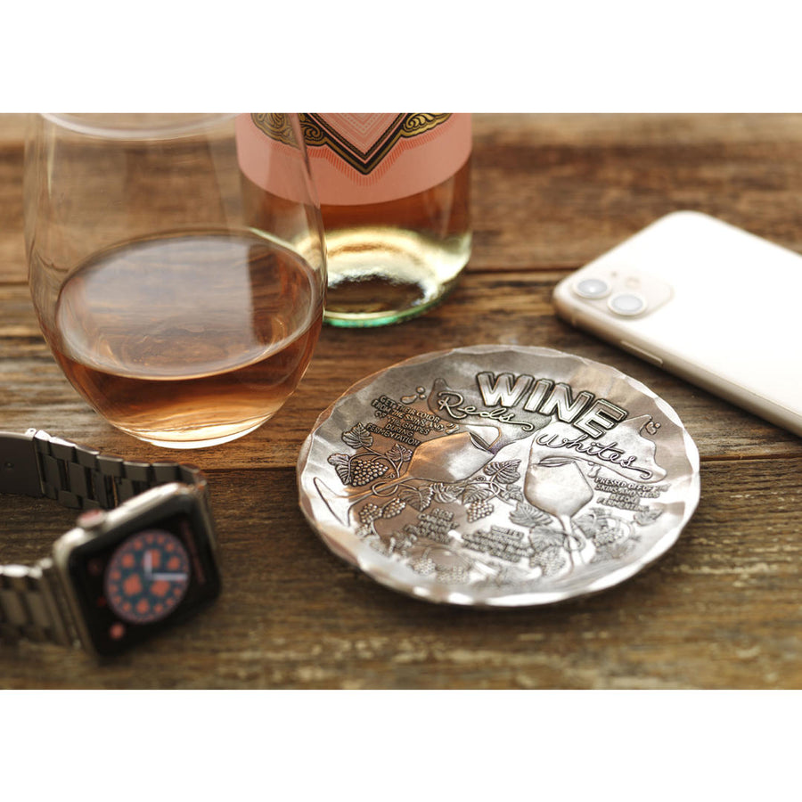 Styled display featuring Anatomy of Wine Coaster