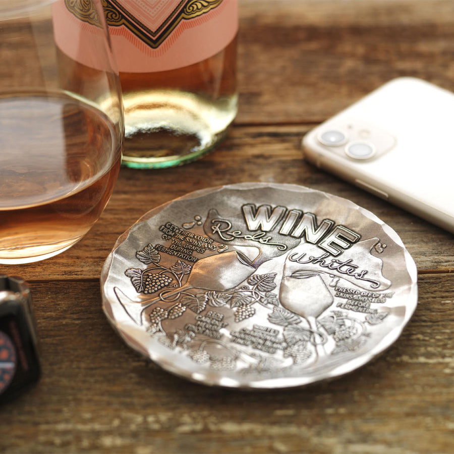 Styled display featuring Anatomy of Wine Coaster