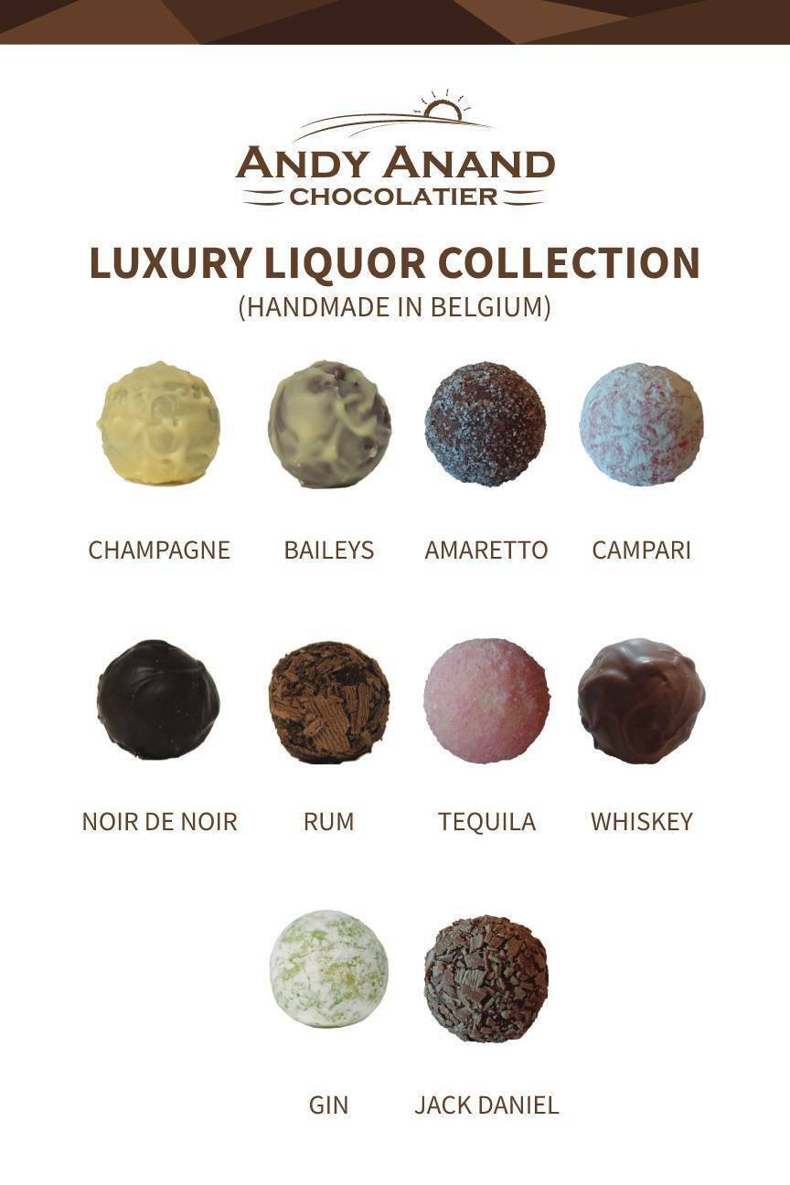 Champagne, Rum, Irish Cream & Kahlua Belgian Chocolate Truffles, 24 pc