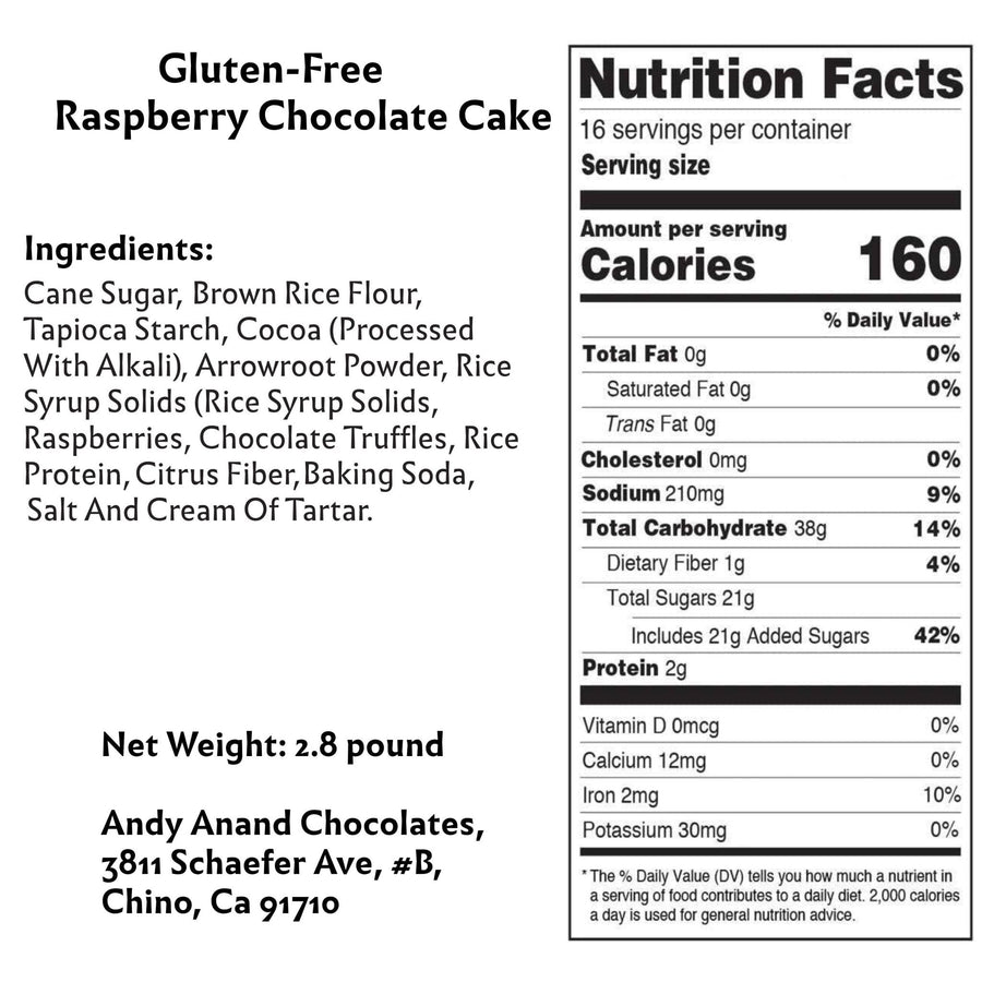Gluten-Free Raspberry Chocolate Truffle Cake, 9-Inch, 2.8 lb
