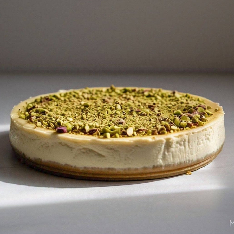 Sugar-Free & Gluten-Free Caramel Pistachio Cheesecake, 9-Inch