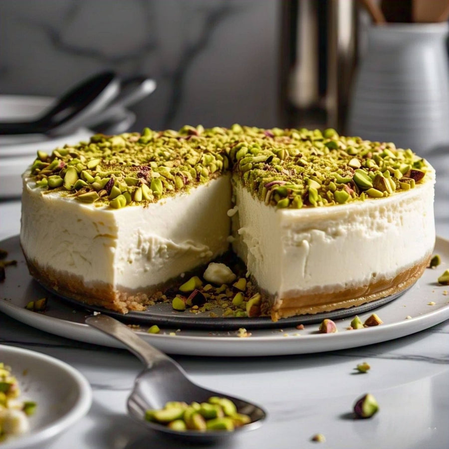 Caramel Pistachio Cheesecake, 9-Inch, 2 lb