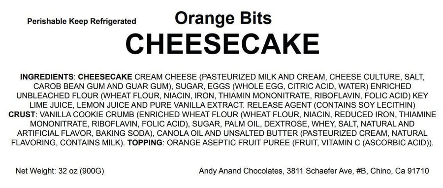 Orange Cheesecake, 9-Inch, 2 lb