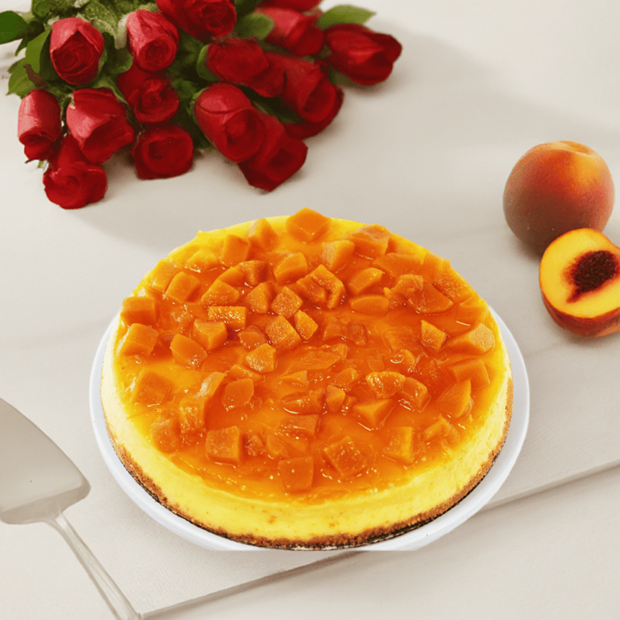 Sugar-Free Peach Cheesecake with Fresh Peach, 9-Inch, 2.6 lb