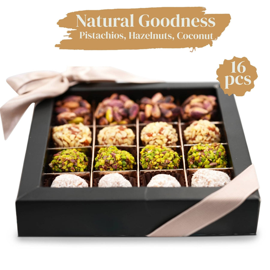 No Sugar Added Truffles, Pistachio, Hazelnut & Coconut, 16 pc