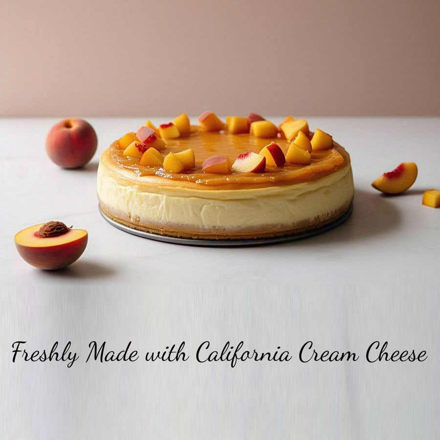 Sugar-Free Peach Cheesecake with Fresh Peach, 9-Inch, 2.6 lb