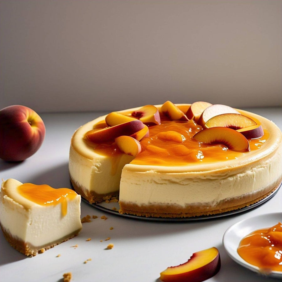 Sugar-Free Peach Cheesecake with Fresh Peach, 9-Inch, 2.6 lb
