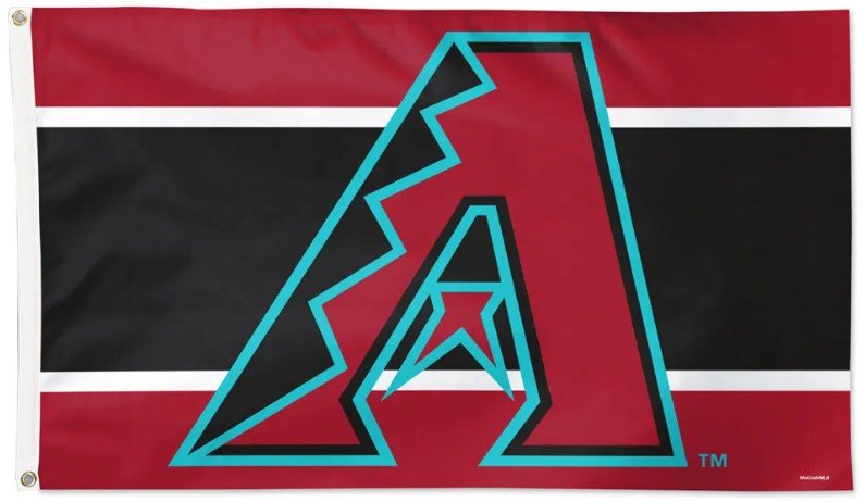 Arizona Diamondbacks 3x5 striped MLB flag with team logo