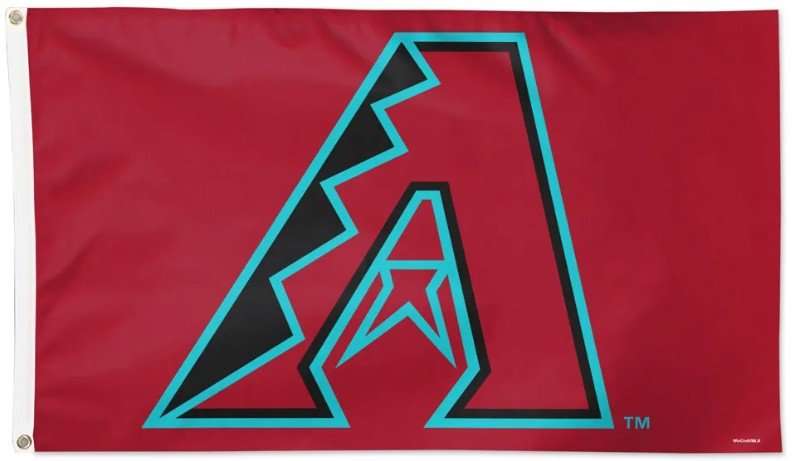 Arizona Diamondbacks 3x5 MLB flag with deluxe red background