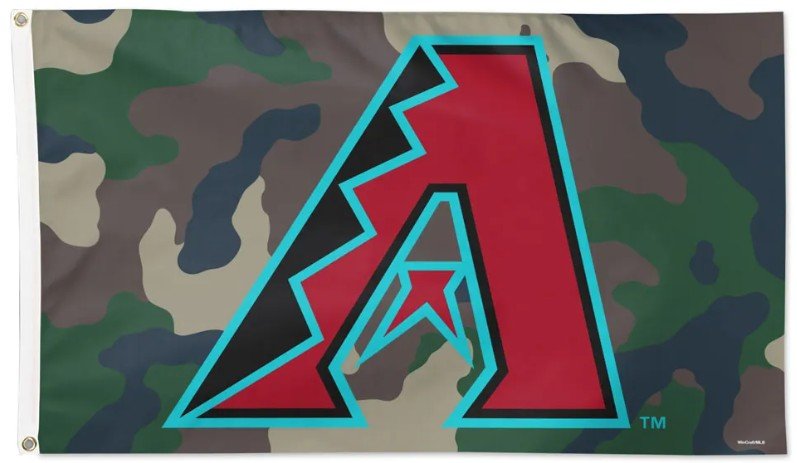 Arizona Diamondbacks 3x5 camouflage MLB flag with team logo