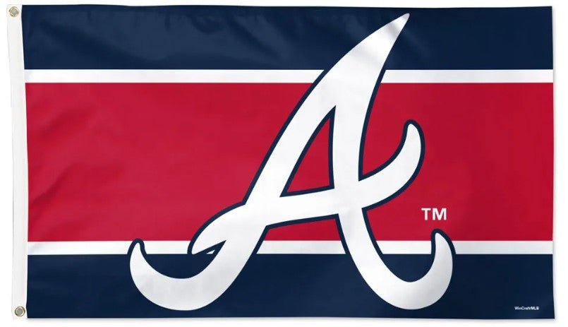 Atlanta Braves 3x5 striped MLB flag with team logo