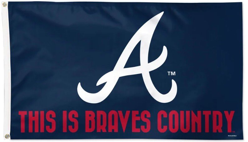 Atlanta Braves 3x5 slogan flag made in USA