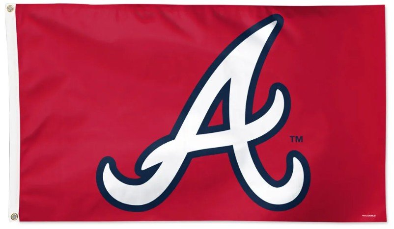 Atlanta Braves 3x5 red flag with team logo