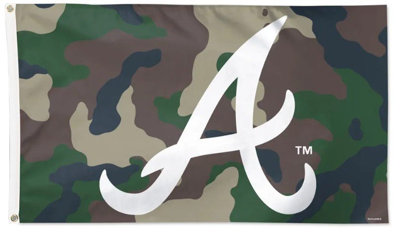 Atlanta Braves 3x5 camouflage MLB flag with team logo